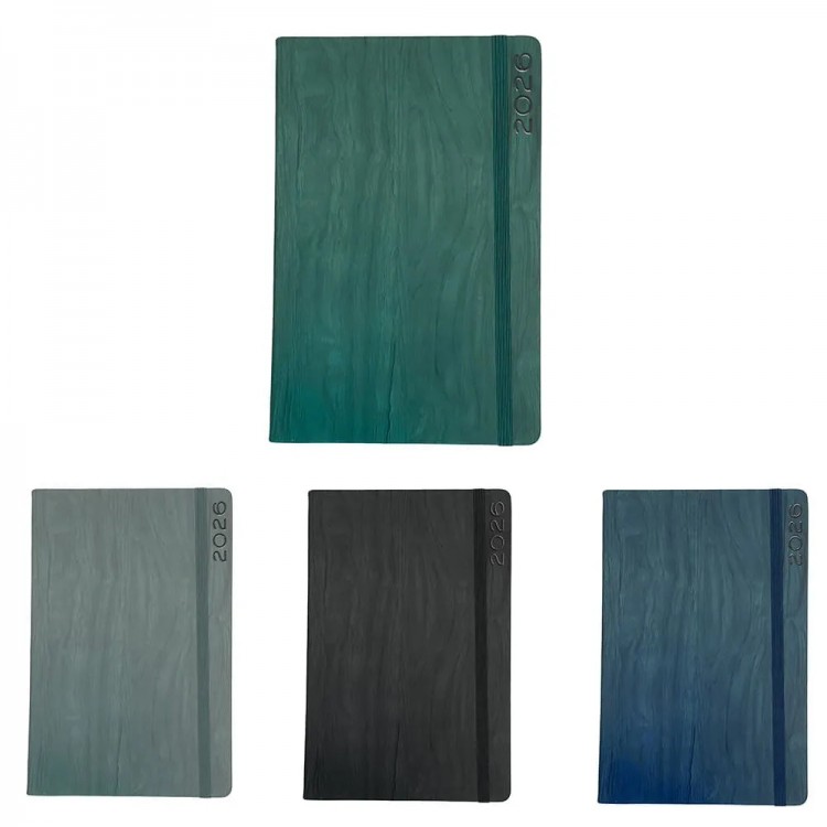 Διαφημιστικά Ημερολόγια 2026 Ημερήσια 21Χ14, όψη ξύλου με στρογγυλεμένες άκρες και λάστιχο 0005217 (Ε)