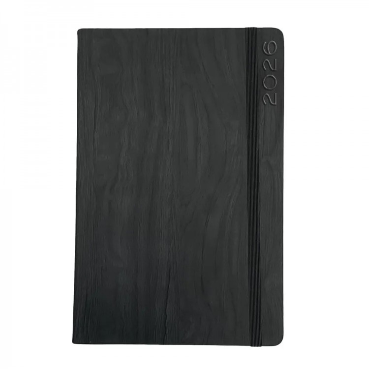 Διαφημιστικά Ημερολόγια 2026 Ημερήσια 21Χ14, όψη ξύλου με στρογγυλεμένες άκρες και λάστιχο 0005217 (Ε)