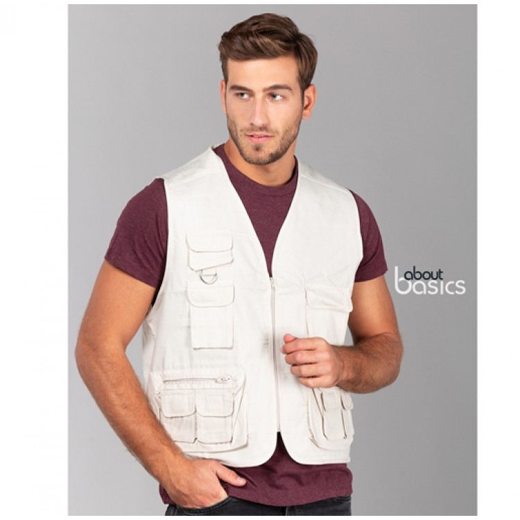 ABOUT BASICS - RISE – 00108 – Γιλέκο ρεπόρτερ με δίχτυ επένδυση - με Τύπωμα