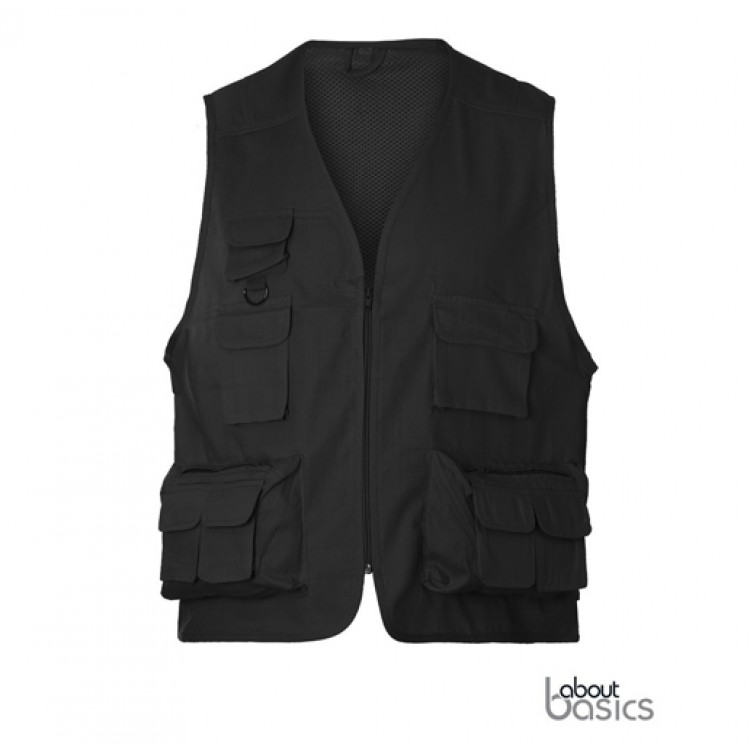 ABOUT BASICS - RISE – 00108 – Γιλέκο ρεπόρτερ με δίχτυ επένδυση - με Τύπωμα