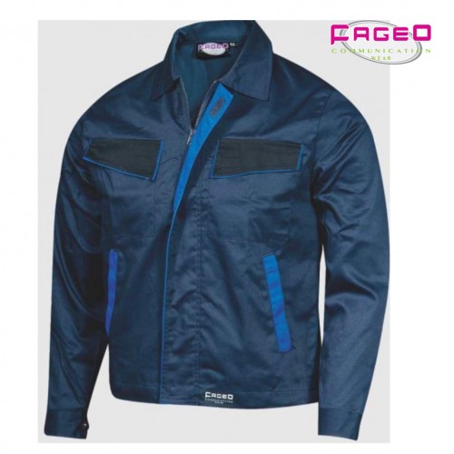 FAGEO - 00559 - Σακάκι εργασίας με velcro στην μέση - Με Κέντημα