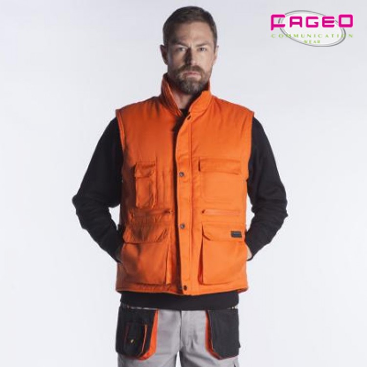 FAGEO - 00060 - Γιλέκο υφασμάτινο με επένδυση - με Τύπωμα