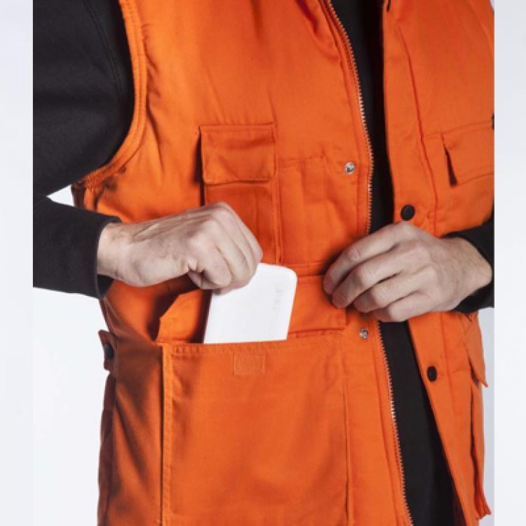 FAGEO - 00060 - Γιλέκο υφασμάτινο με επένδυση - με Τύπωμα